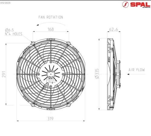 مروحة سبال الايطالية مقاس 12 انش دينمو وسط (نص تير...