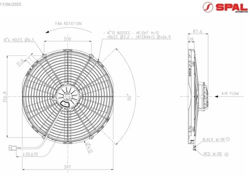 مروحة سبال الايطالية مقاس 16 انش دينمو كبير (تيربو...