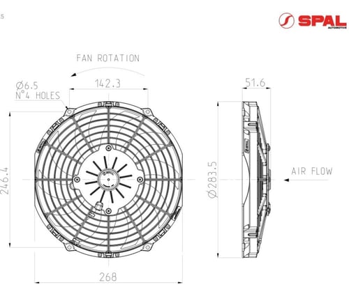 مروحة سبال الايطالية مقاس 10 انش دينمو نحيف دفع 10...