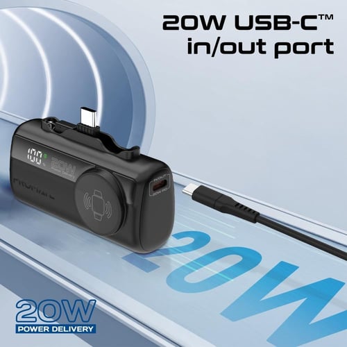 بطارية متنقلة صغيرة بسعة 5000 مللي أمبير، مزودة بم...