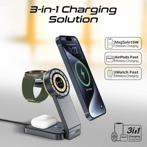 محطة شحن لاسلكية متوافقة مع ماج سيف شفافة قابلة لل...