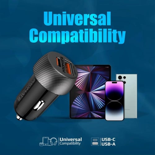 قوة كبيرة في تصميم صغير مع شاحن السيارة USB-C™ بقو...