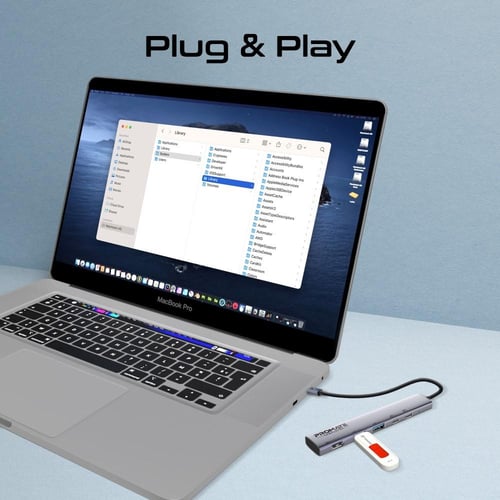 موزع UCB-C متعدد المنافذ 5 في 1 يحتوي على منفذين U...