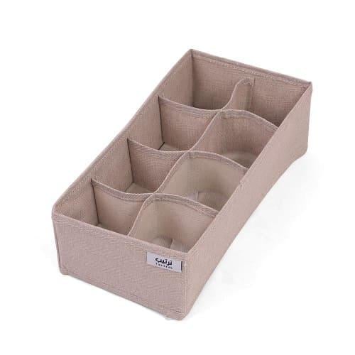 صندوق تنظيم قماشي(8) اقسام مستطيل أنيق لون رمادي|...