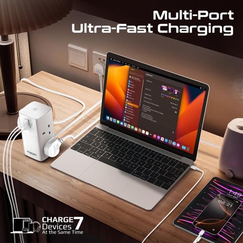 محطة شحن متعددة المنافذ بقدرة 70 واط توفرشحن بفائة...