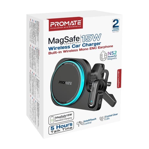 شاحن سيارة لاسلكي 2 في 1 متوافق مع تقنية ماج سيف ب...