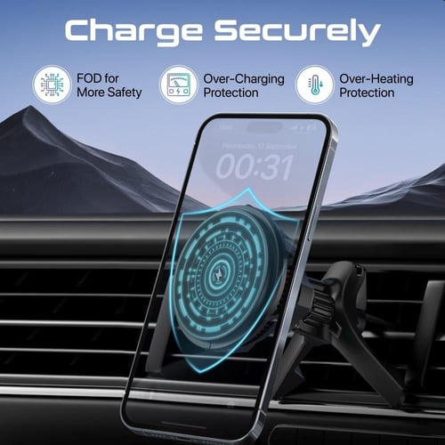 حامل شاحن لاسلكي الاكثر تطورا في العالم مع مبرد مد...