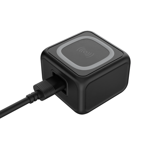 شاحن لاسلكي 3 منافذ شاحن لاسلكي سريع - أسود
