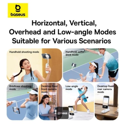 بيسوس تيك شوت عصا سيلفي وستاند للجوال - ابيض