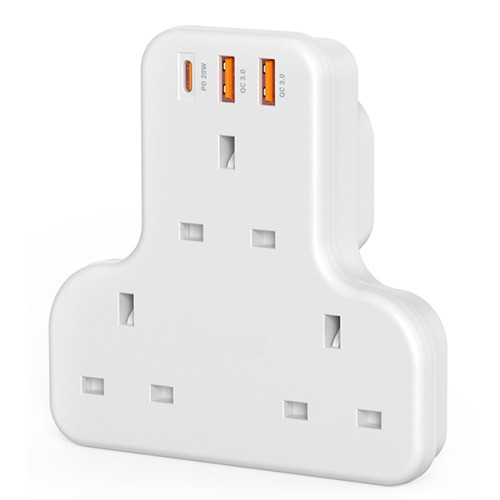 فيش منزلي بـ 3 مقابس كهرباء uk مع منافذ يو اس بي و...