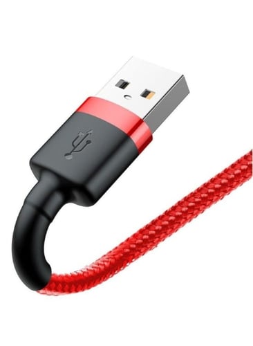 كيبل ايفون عادي من بيسوس احمر و اسود 2 متر