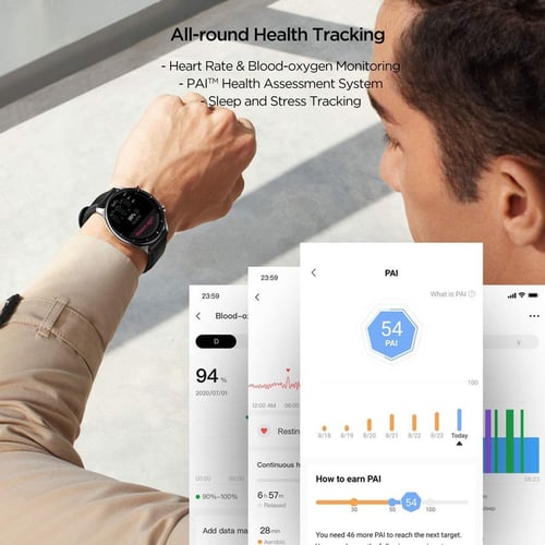 ساعة ذكية أمازفيت GTR-2 - أسود