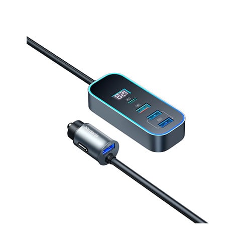 فيش شحن للسيارة مع منافذ متعددة بطول بقوة 107 واط...