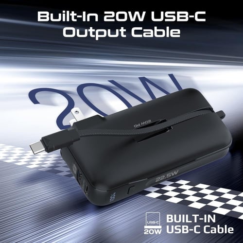 شاحن حائط وبطارية متنقلة فائقة الصغر وسريعة الشحن،...