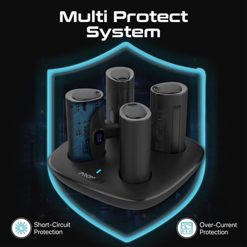 قاعدة شحن power-ip بـ 4 بطاريات Mini متنقلة بقوة 5...