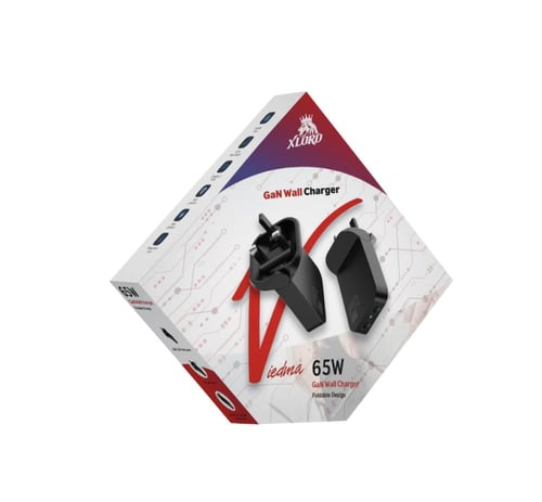 شاحن جداري بقوة 65 واط اكس لورد مع كيبل مغناطيس قا...