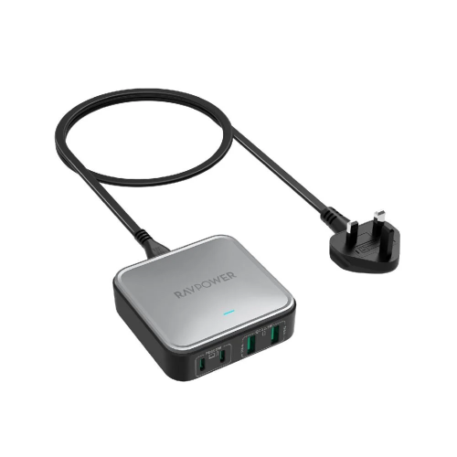 منصة راف باور 100 واط منفذين USB-A ومنفذين USB-C