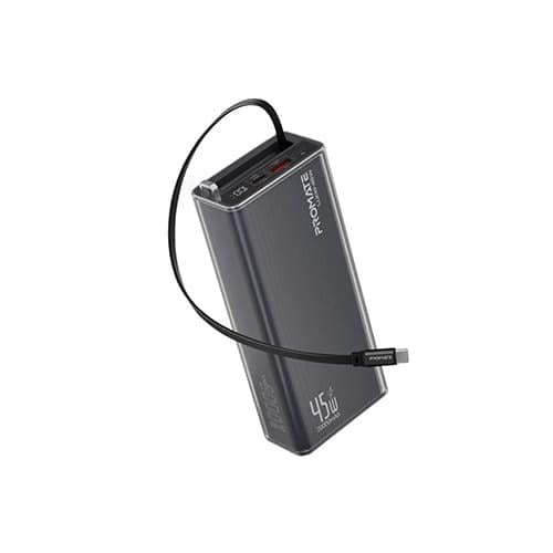 بروميت باور بانك مع كيبل تايب سي مدمج سعة 20000mAh قدرة 45 واط - Lucid-45W