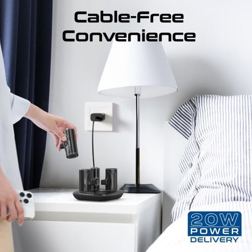 قاعدة شحن power-ip بـ 4 بطاريات Mini متنقلة بقوة 5...