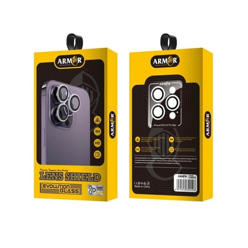 شاشة حماية لعدسة الكاميرا من الزجاج المقوى بإطار ش...