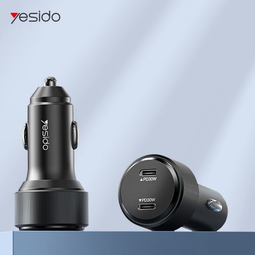 شاحن سياره منفذين PD بقوة هائلة 60Wمن yesido