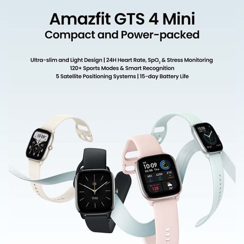ساعة ذكية أمازفيت جي تي اس 4 ميني - أسود