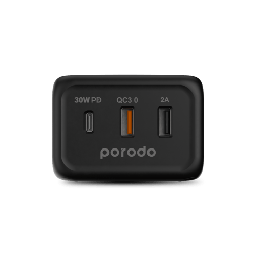 شاحن لاسلكي 3 منافذ شاحن لاسلكي سريع - أسود