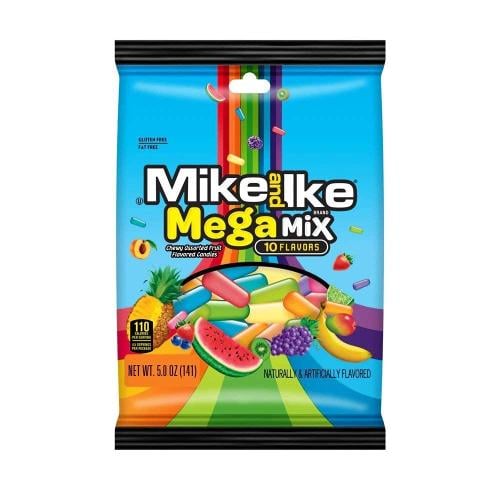 خالٍ من الغلوتين، مايك آند آيك ميغا ميكس (Mike & Ike MegaMix) - 10 نكهات (حلوى مطاطية بنكهات فواكه متنوعة). 141g