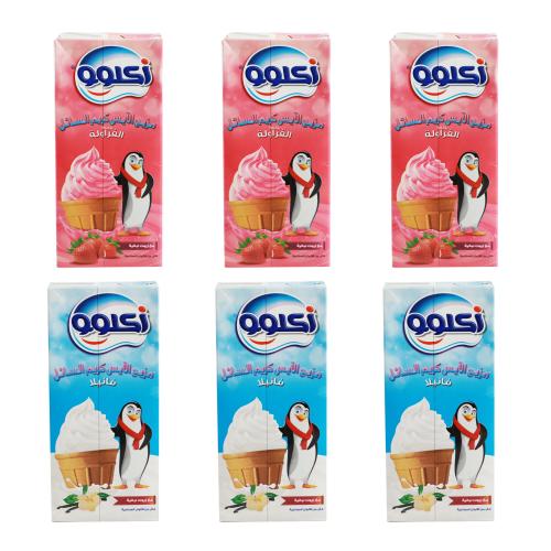 بكج Igloo -أكلوو خليط أيسكريم 3 فانيلا - 3 فرولة ح...
