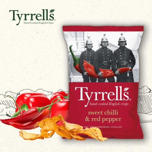 Tyrrells رقائق تيريلز بنكهة الفلفل الحلو والفلفل ا...
