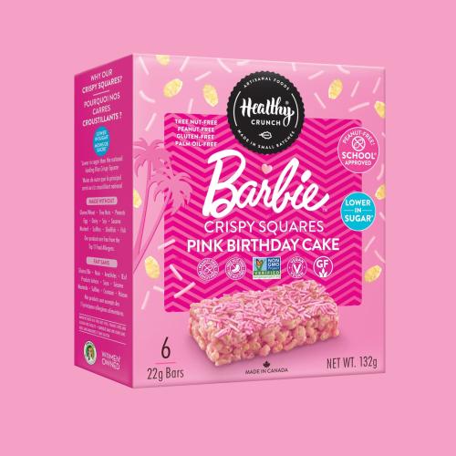 6 crunchy squares for Barbie pink birthday party