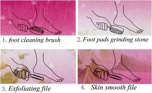 مجموعة ادوات باديكير 4 في 1 مع حجر خفاف للقدمين، ف...