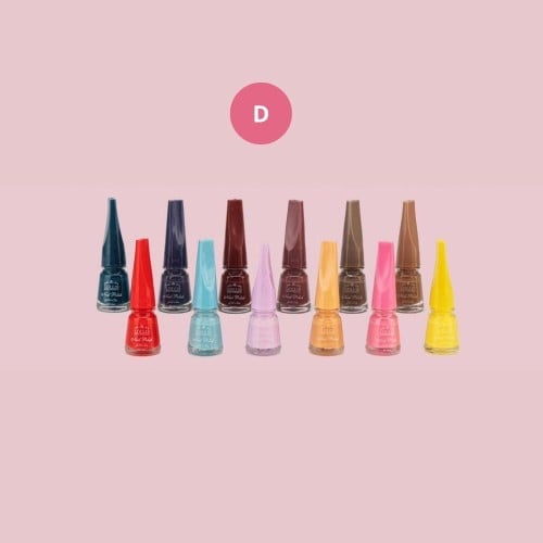 طلاء أظافر من لوليس 12 حبة لون مختلف حرفD