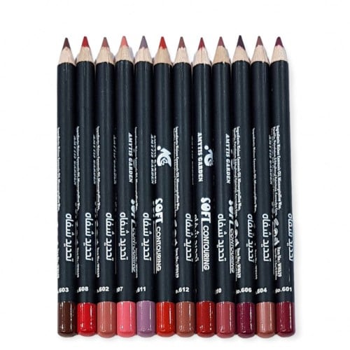 محدد شفايف ثبات عالي وسهل الاستخدام مكون من12 لون