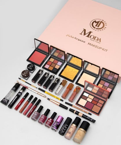 بوكس مودا بيوتي الجديد بِنك روز - 34 قطعة