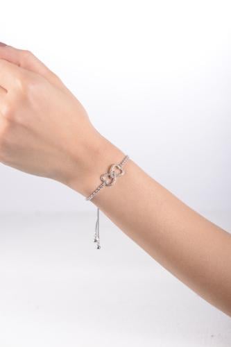 أسوارة نسائية لون فضي من لادون