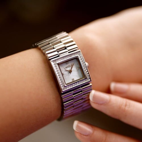 ساعة نسائية ستيل لون فضي من لادون