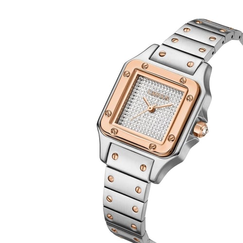 ساعة نسائية ستيل لون فضي و روز من لادون