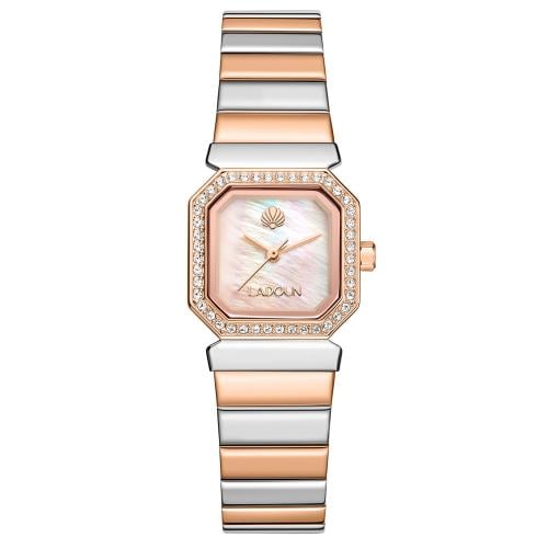 ساعة نسائية من لادون بلون فضي و روز مينا وردي فاتح