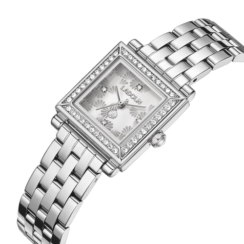 ساعة نسائية ستيل لون فضي مينا فضي من لادون