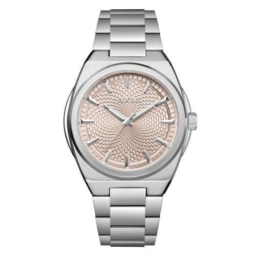 ساعة رجالية من لادون بلون الفضي مينا بيج فاتح