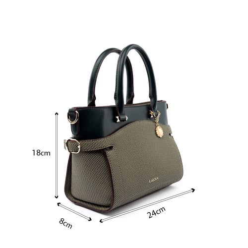 شنطة نسائية من لادون بلون أخضر و رمادي