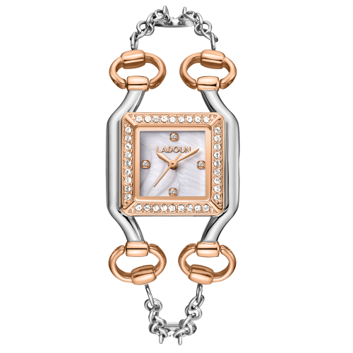 ساعة نسائية ستيل - لون فضي و روز - لادون