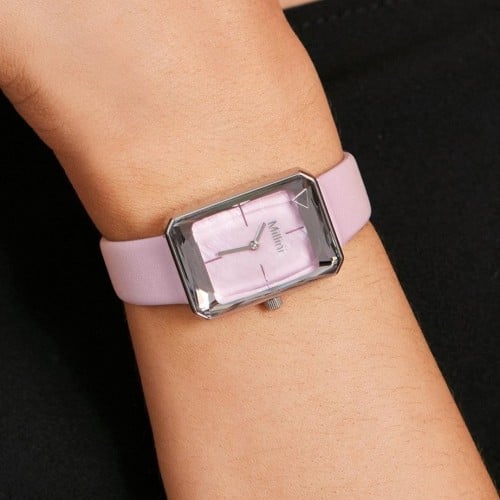 ساعة نسائية جلد - لون وردي - MILLINI