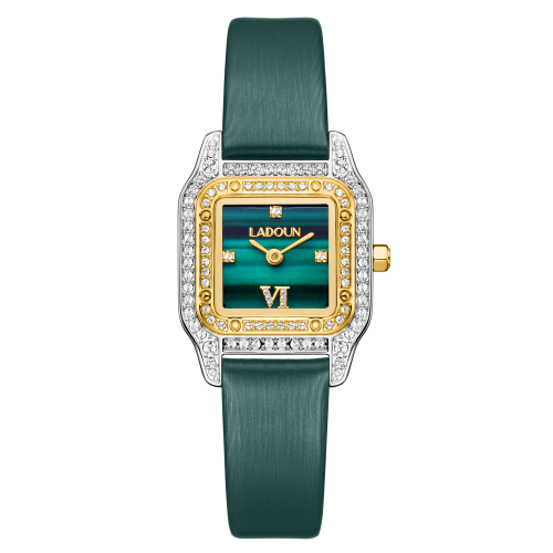 ساعة نسائية جلد لون أخضر من لادون