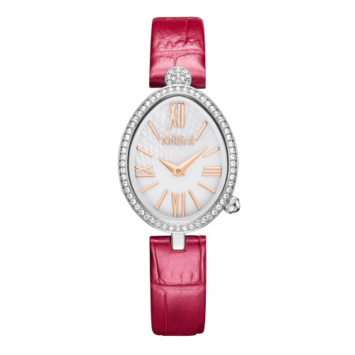 ساعة نسائية جلد - لون وردي - MILLINI