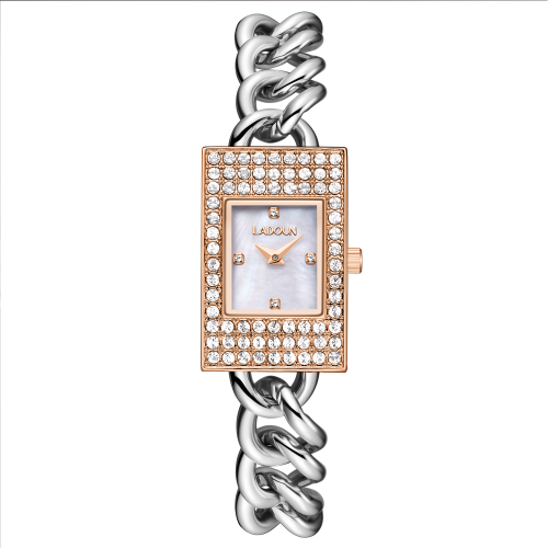 ساعة نسائية ستيل - لون فضي و روز - لادون