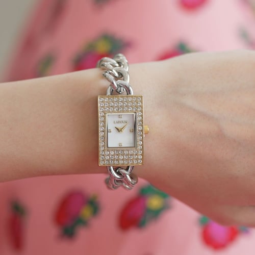 ساعة نسائية ستيل - لون ذهبي و فضي - لادون