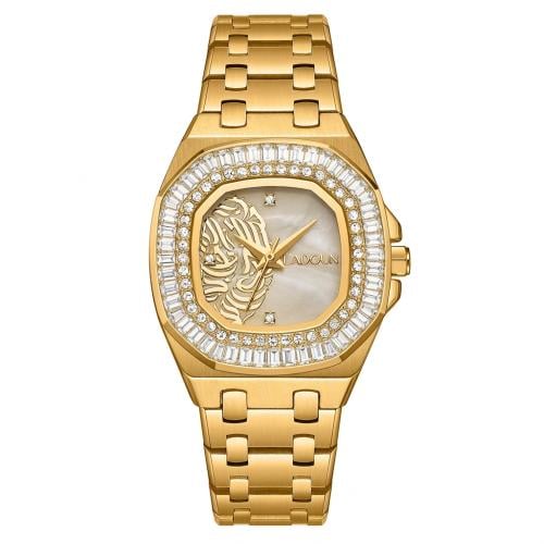 ساعة نسائية ستيل لون ذهبي مينا صدفي من لادون