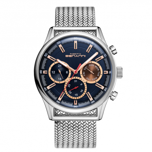 ساعة رجالية ستيل لون فضي ROBERTO BENANNI